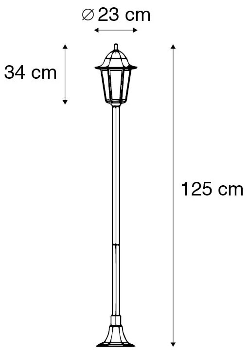 Lampă inteligentă de exterior neagră 125 cm, incl. WiFi ST64 - New Orleans
