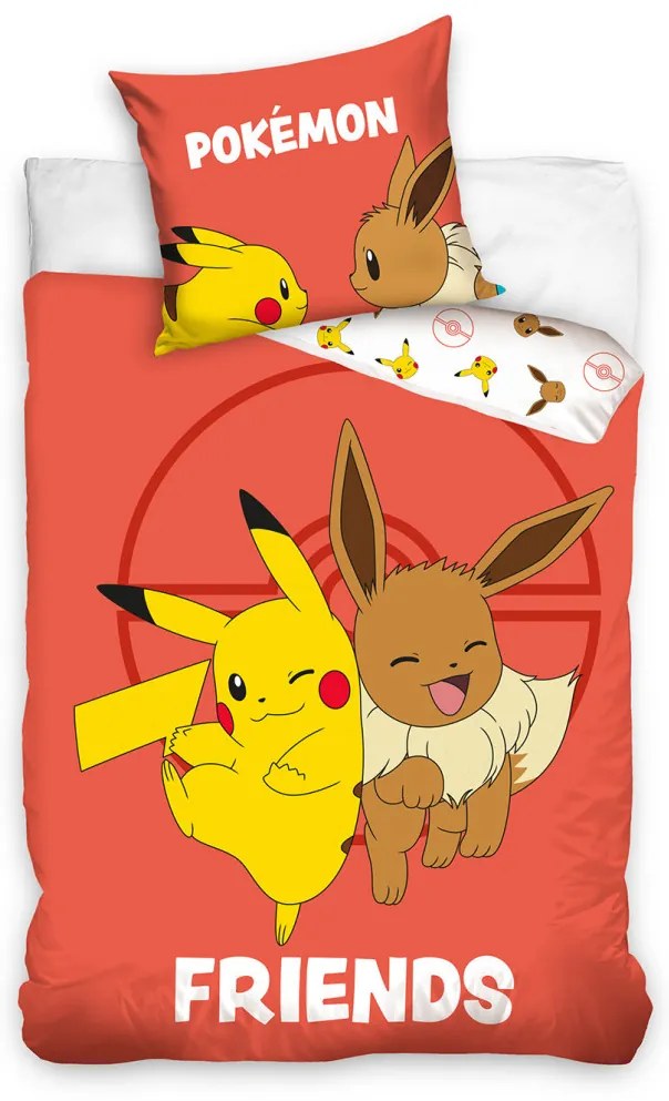 Pokémon Friends set de lenjerie de pat 140×200cm, 70×90 cm