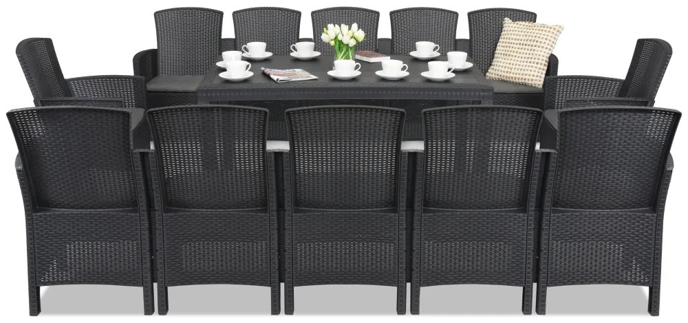 Mobilier de terasă din tehnoratan Lido Apetito Max 12 antracit Bica