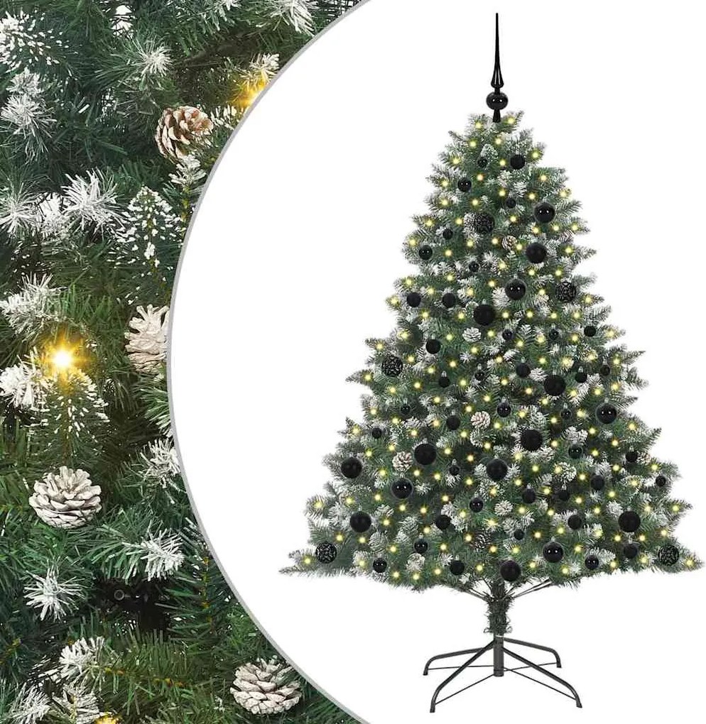 vidaXL Brad de Crăciun artificial Verde 180 cm PVC și Plastic și Oțel