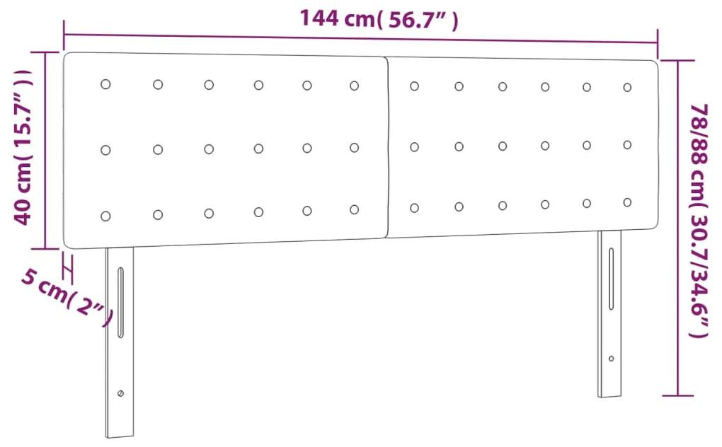 Tablii de pat, 2 buc., gri inchis, 72x5x78 88 cm, catifea 2, Morke gra, 144 x 5 x 78 88 cm