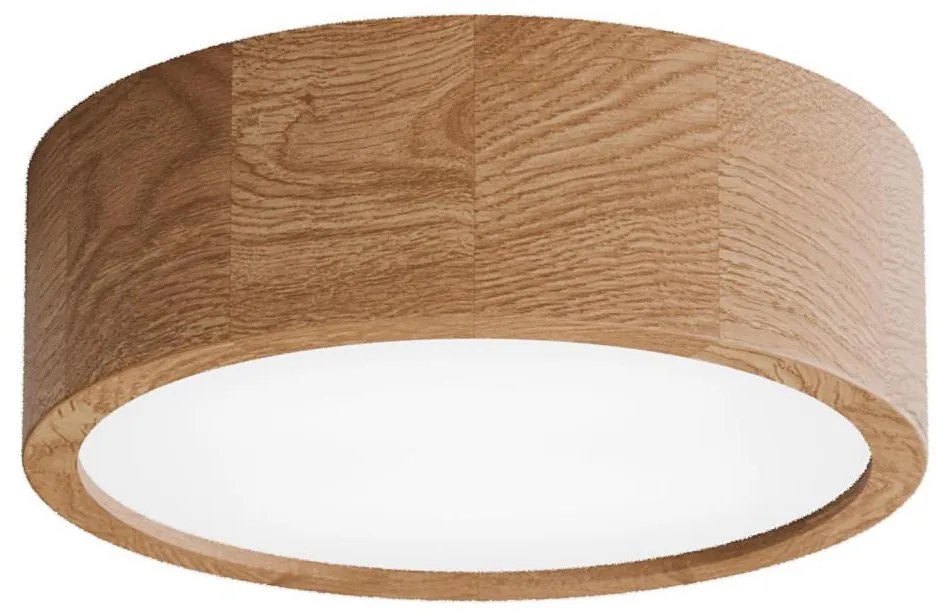 Plafonieră de baie CLEO cu senzor, 2 x E27 / 24 W / 230 V, diametru 27,5 cm, IP54, finisaj stejar