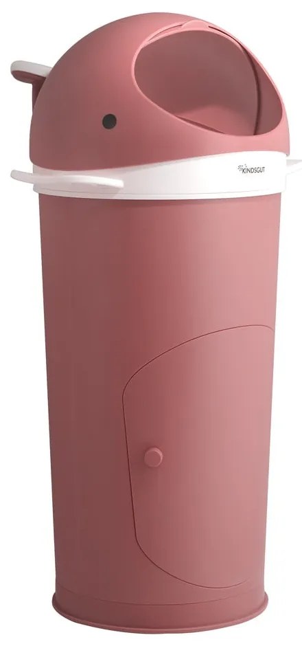 Coș de gunoi roz închis pentru scutece din plastic 25 l Whale – Kindsgut