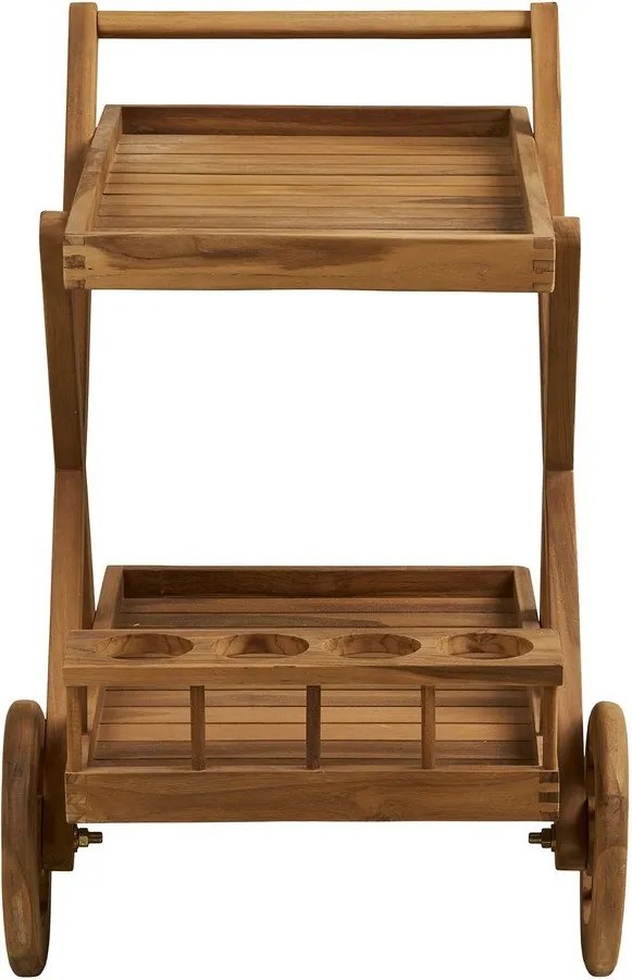Măsuță de servire cu roți din lemn masiv 50x86 cm Pasaku – House Nordic