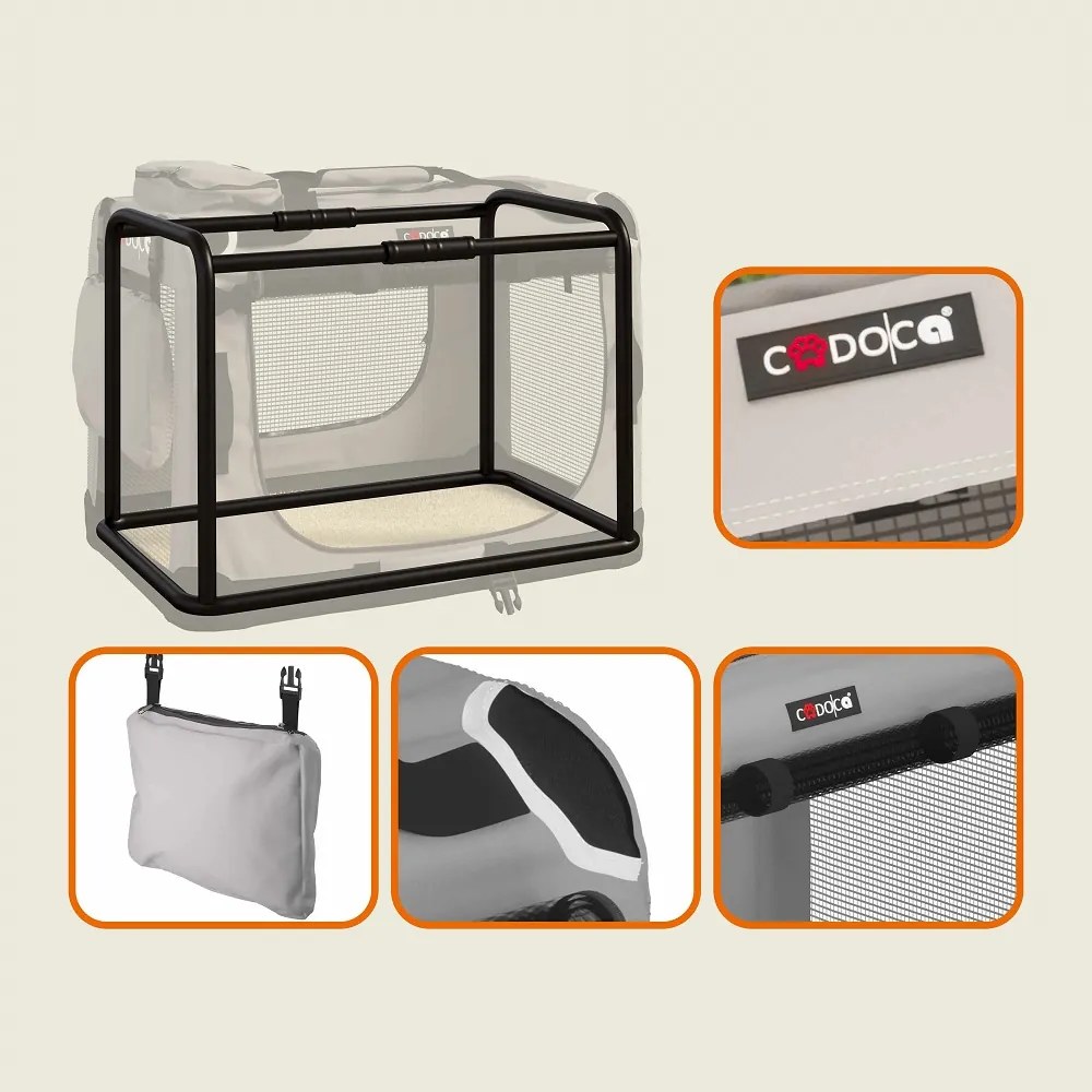 Geantă de transport pentru câini și pisici ELI, 70x52x52cm, gri Cadoca