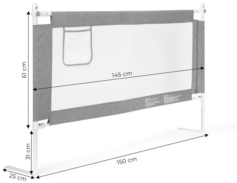 Barieră de protecție pentru pat – disponibilă în mai multe dimensiuni Šírka: 160 cm | Výška: 64 cm