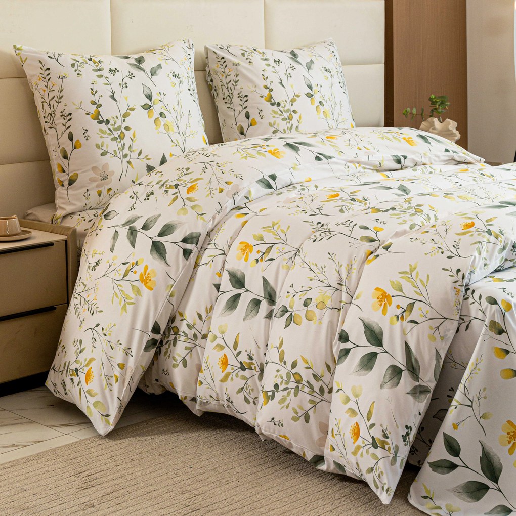 Lenjerie de pat din microfibra CITRUS GARDEN albă Dimensiune lenjerie de pat: 70 x 90 cm | 140 x 220 cm