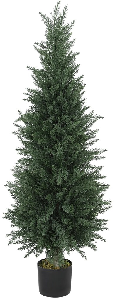 HOMCOM Chiparos artificial, 638 frunze din plastic, cu ghiveci, rezistent la UV, Verde | Aosom Romania