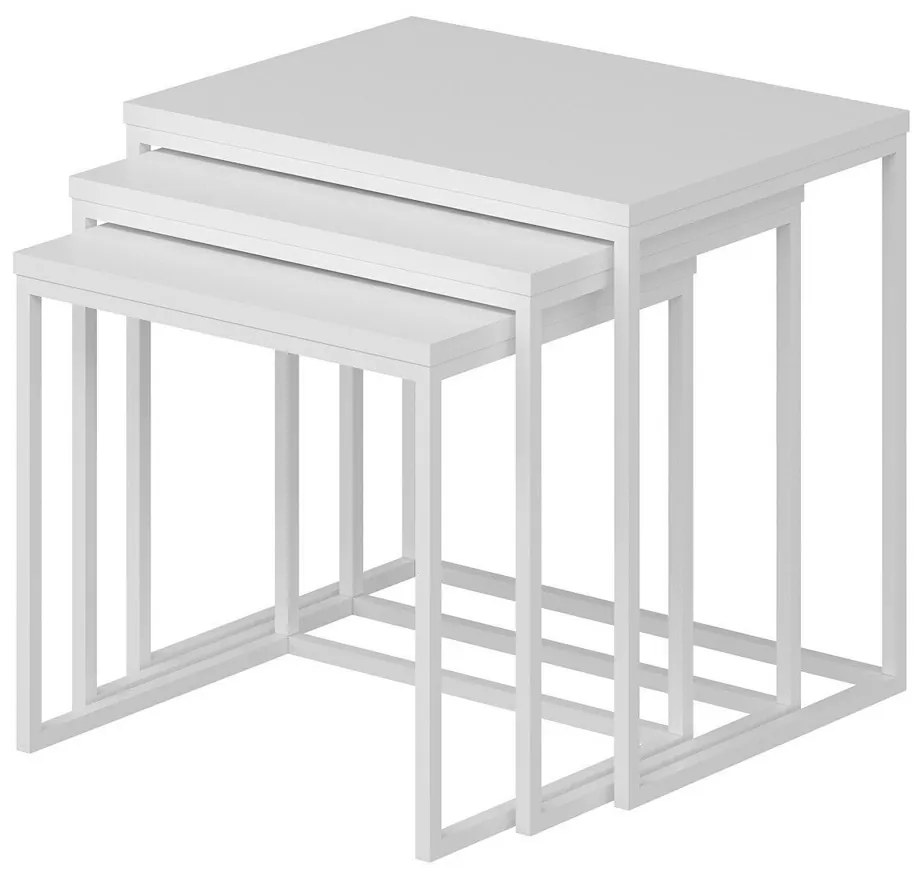 Măsuță Evia White, 3 bucăți