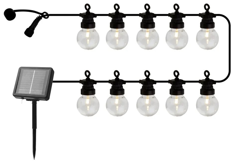 Ghirlandă luminoasă număr becuri 10 buc. solară lungime 300 cm Lucas Clear – Sirius