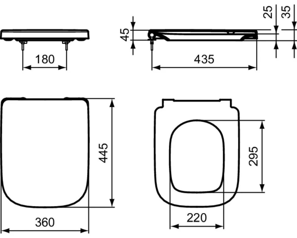 Vas wc suspendat rimless Ideal Standard i.Life A cu functie bideu si capac inclus