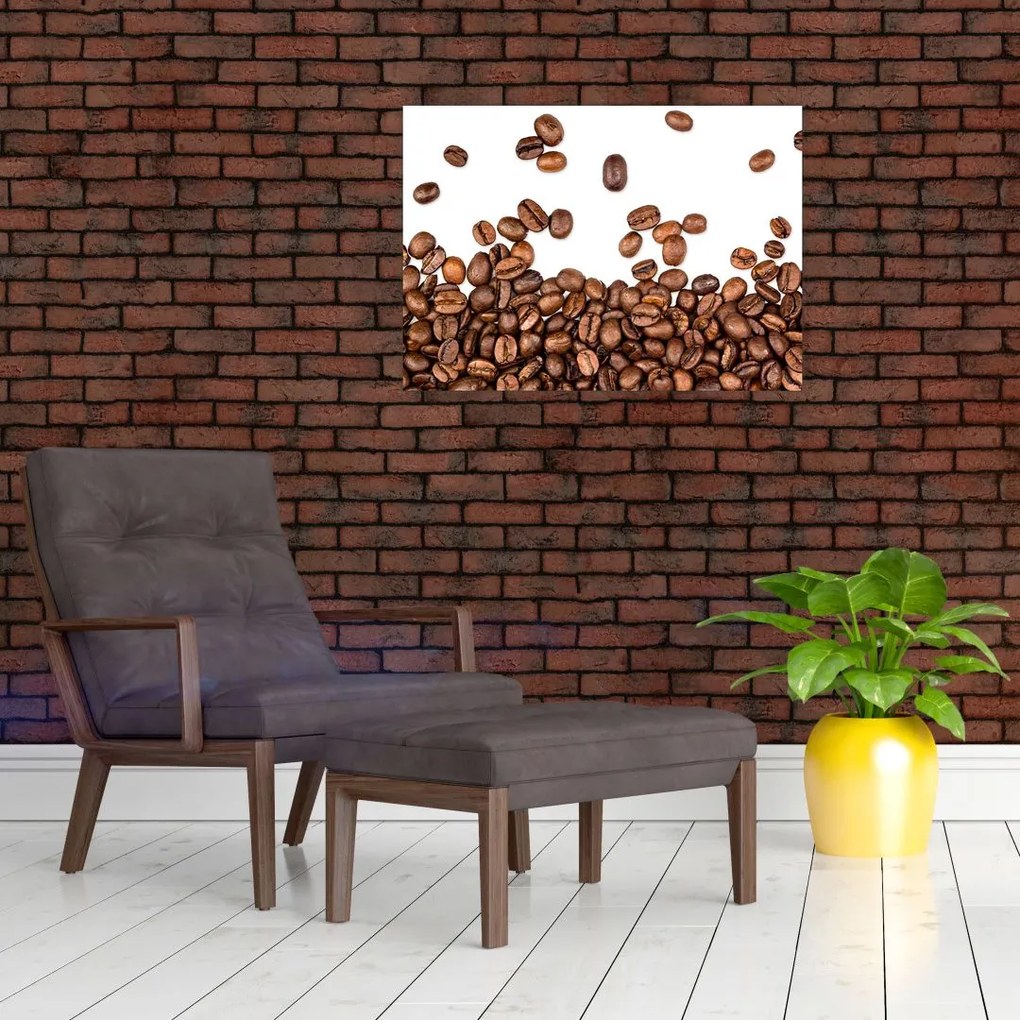 Tablou pe sticlă - Boabe de cafea (70x50 cm)