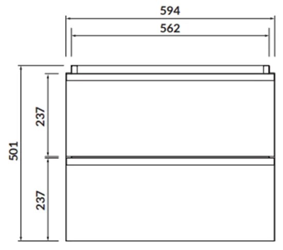 Mobilier suspendat Cersanit, Virgo 60, cu manere negre, pentru lavoar incastrabil, alb