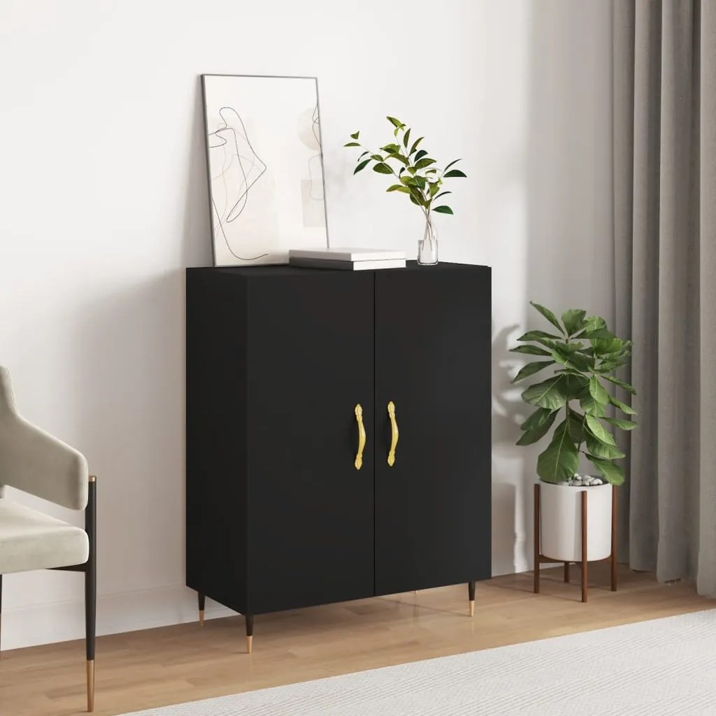 827701 vidaXL Dulap, negru, 69,5x34x90 cm, lemn compozit