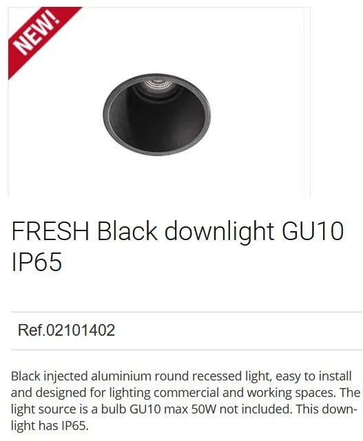 Spot incastrabil modern cu protectie IP65 FRESH negru