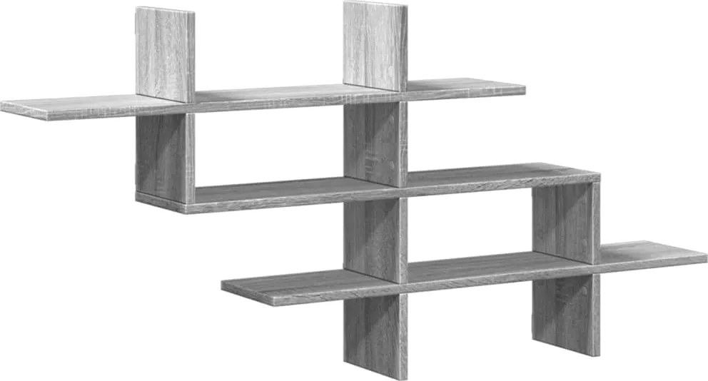 vidaXL Raft de perete, gri sonoma, 124,5x18x60,5 cm, lemn prelucrat
