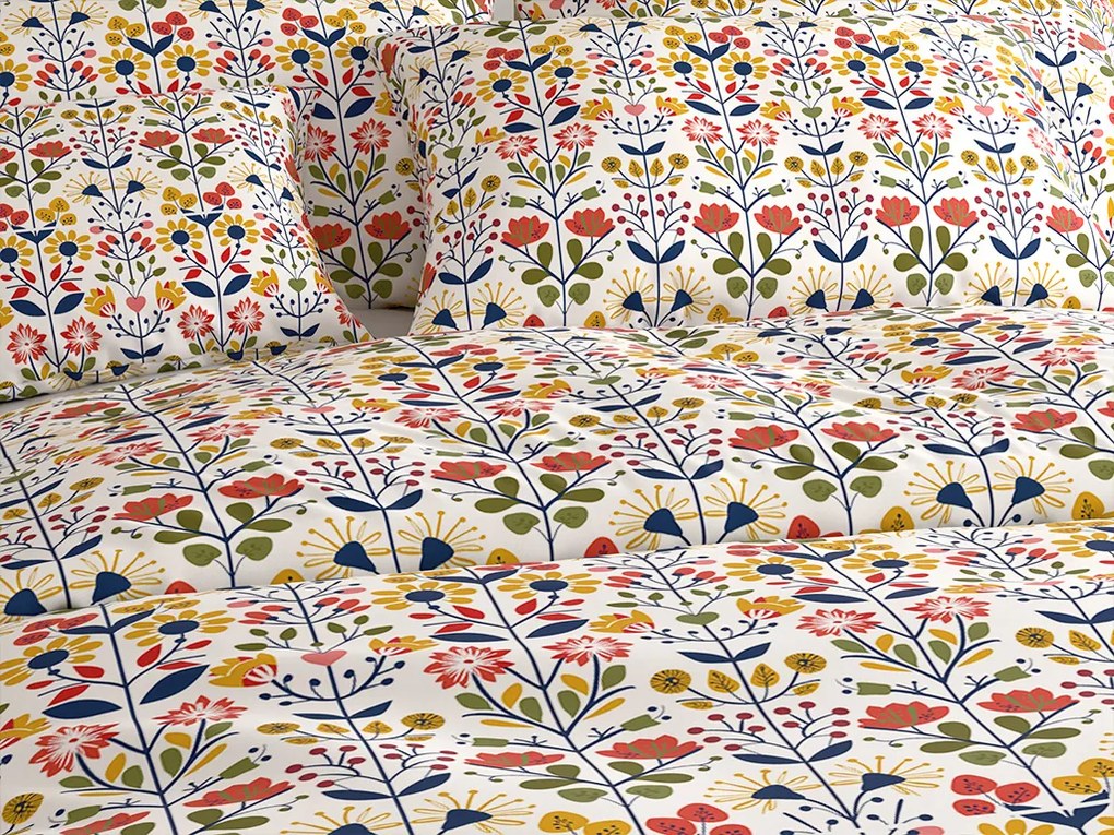 Lenjerie de pat policoton FOLKLORIA POLY colorata Dimensiune lenjerie de pat: 2 buc 70 x 90 cm | 200 x 220 cm