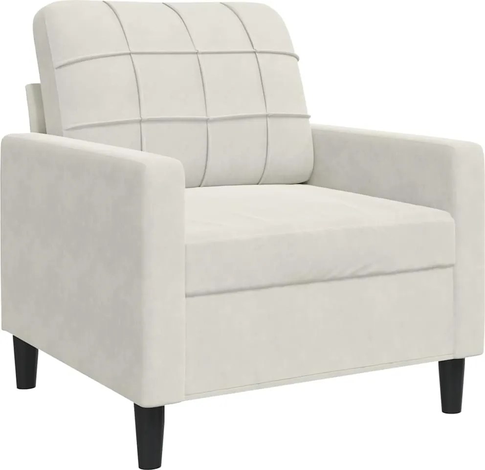 vidaXL Canapea de o persoană, crem, 60 cm, catifea