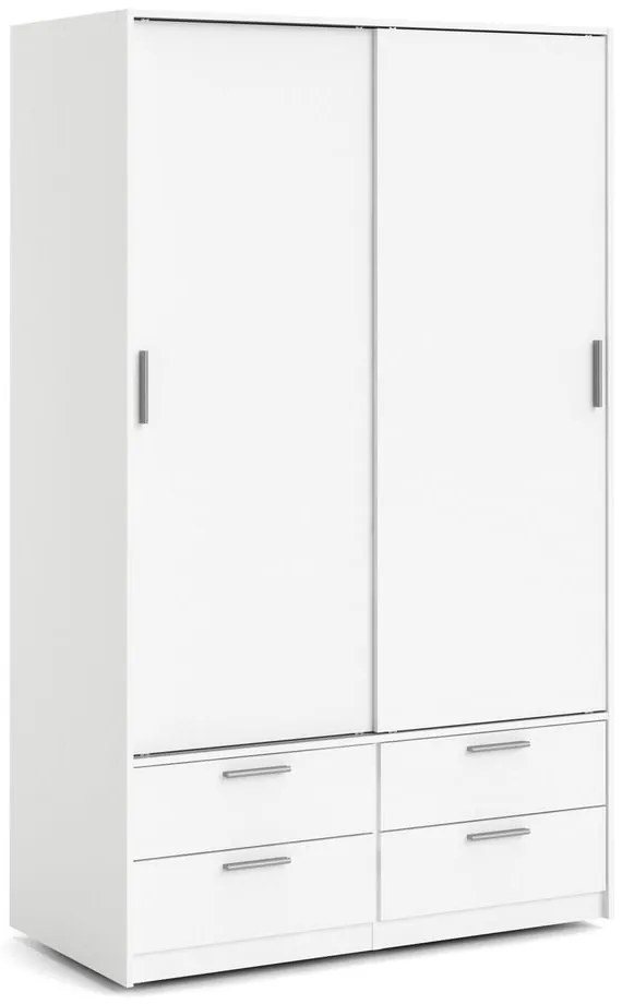 Șifonier alb cu ușă glisantă 121x200 cm Line – Tvilum