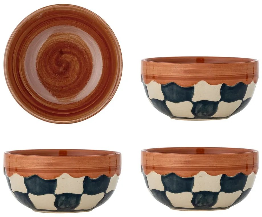 Boluri mici 4 buc. din gresie 590 ml Check – Bloomingville