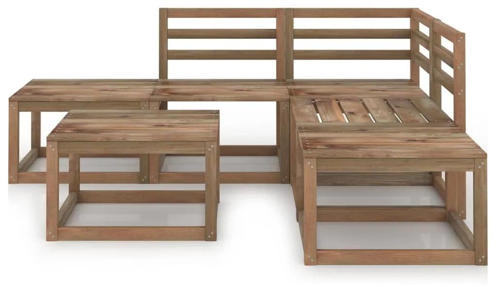 Set mobilier de gradina, 6 piese, maro, lemn de pin tratat