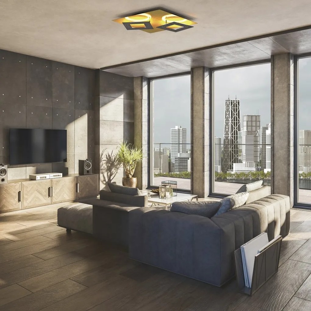 Plafoniera LED design ambiental DALIA Black/ gold