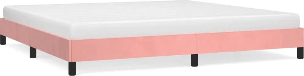vidaXL Cadru de pat, roz, 200x200 cm, catifea