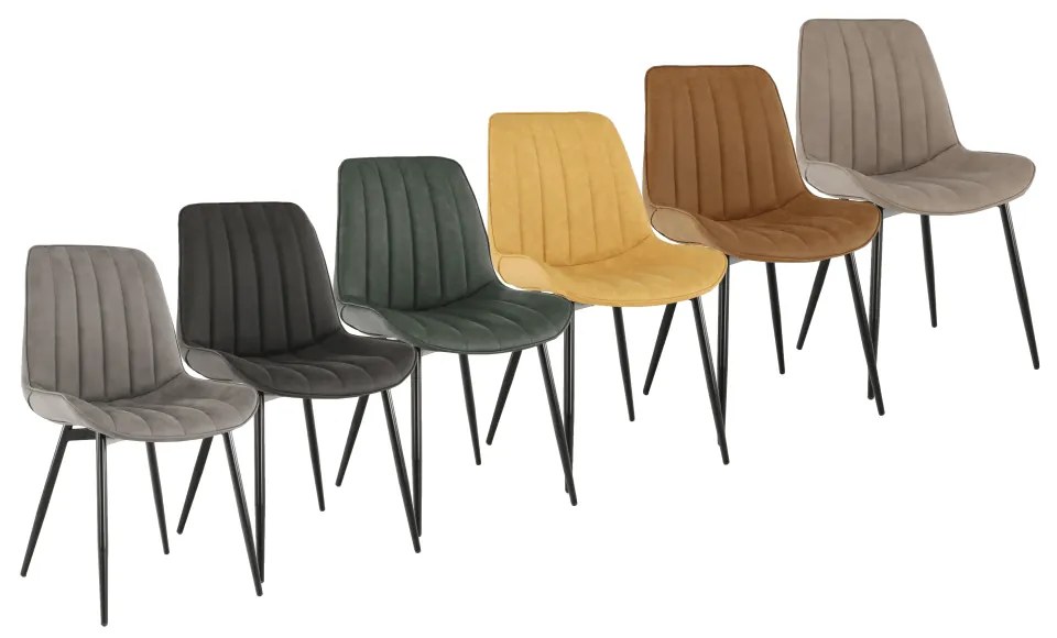 Scaun, piele ecologică gri maroniu taupe/negru, HAZAL