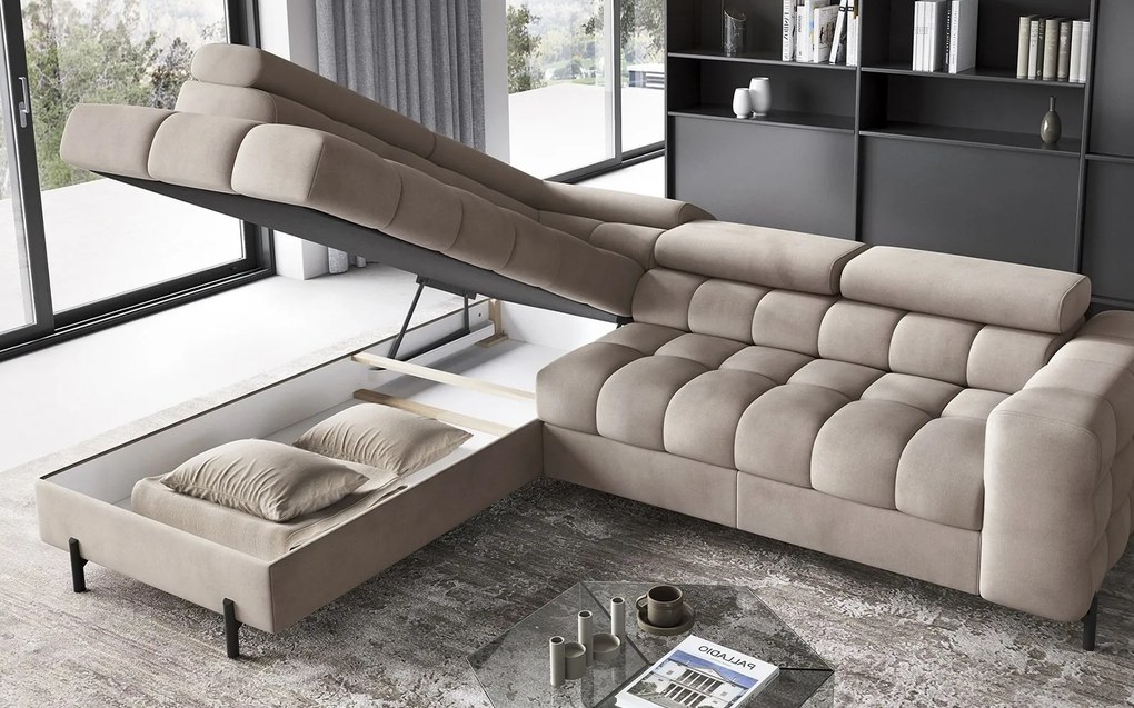 Colțar lemn masiv Ferry Extensibil Personalizabil, 276 × 72 × 200 cm - Stânga