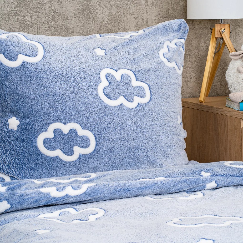 Lenjerie de pat luminoasă din microflanel 4Home Cloud, 140 x 200 cm, 70 x 90 cm