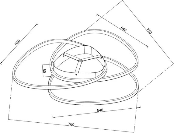 Ondaluce - Plafonieră LED dimmabilă ROSE LED/80W/230V, aurie