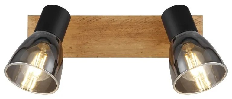 Aplica de perete / tavan cu 2 spoturi directionabile design modern CLAUDE negru, maro