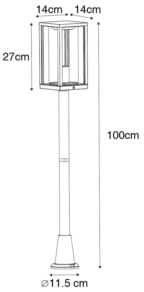 Lampă de podea vintage pentru exterior aur antic 100 cm IP44 - Charlois