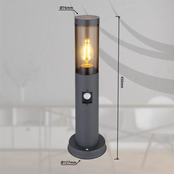 Lampă de exterior cu senzor BOSTON 1xE27/15W/230V 45 cm IP44 Globo 3158SAS