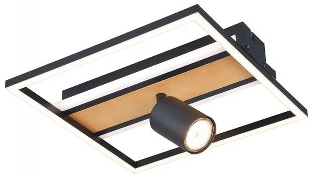 Plafoniera LED, Design Geometric, Lemn, 1xGU10, KORDA