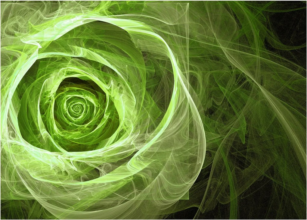 Tablou pe sticlă - Abstract Rose Green (70x50 cm)