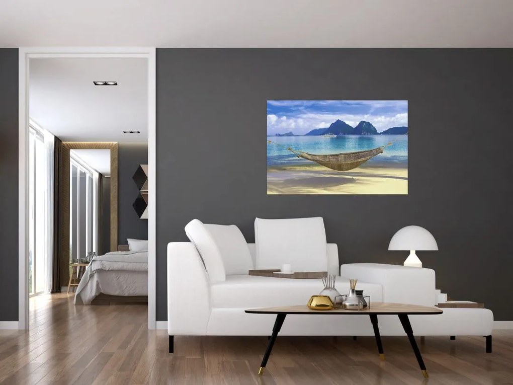 Tablou - Hamac pe plajă (90x60 cm)