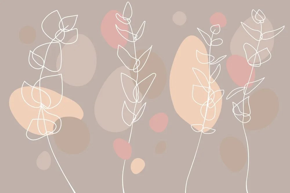 Tapet plante minimaliste în tonuri frumoase