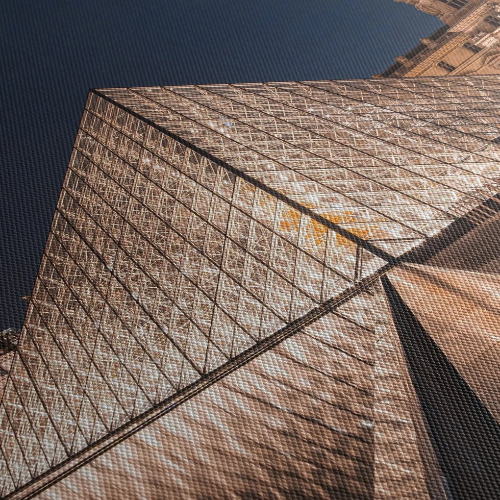Tablou - Louvre noaptea (cu ceas) (90x30 cm)