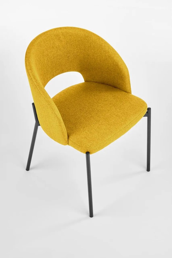 Scaun tapitat K373 mustariu