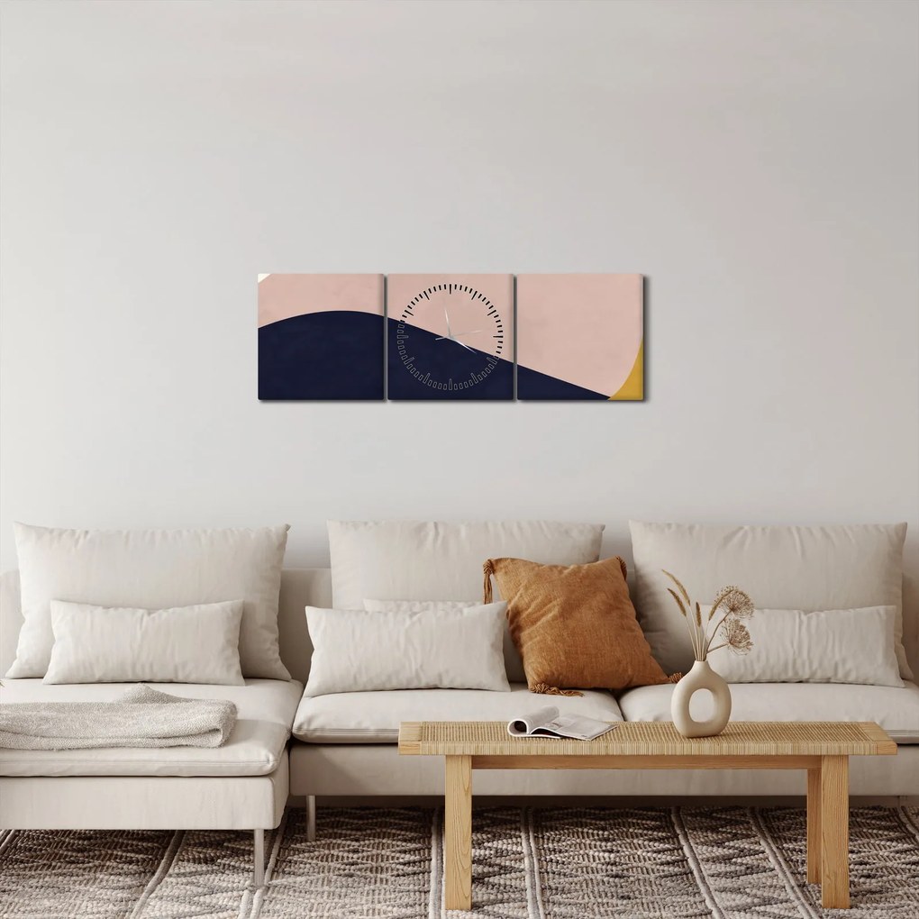 Tablou - Acuarelă munți N⁰2 (cu ceas) (90x30 cm)