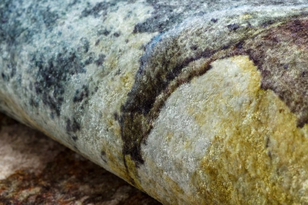 MIRO 51709.803 covor lavabil Absztrakció anti-alunecare - albastru / aur - SECUNDAR-COTATI PRODUSUL