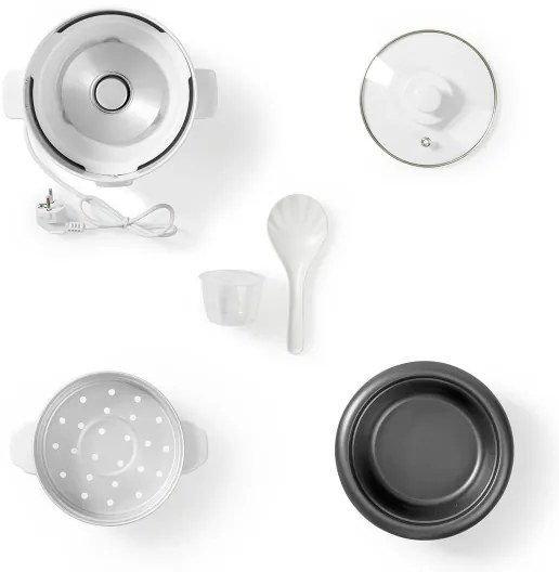 Aparat de gătit orez 300W/230V 0,6l alb Nedis KARC06WT