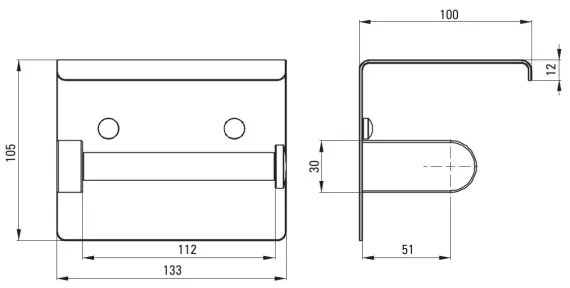 Deante ADR_N221 - Suport pentru hârtie igienică ROUND, negru