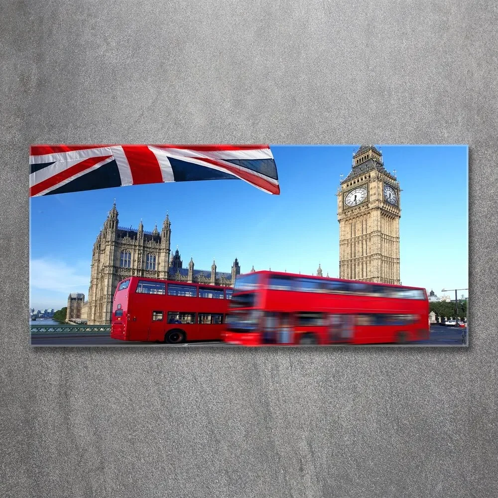 Tablou pe sticlă acrilică Bus din londra