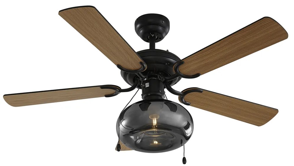 Ventilator de tavan negru 107,5 cm cu comutator cu lanț - Mistral Busa