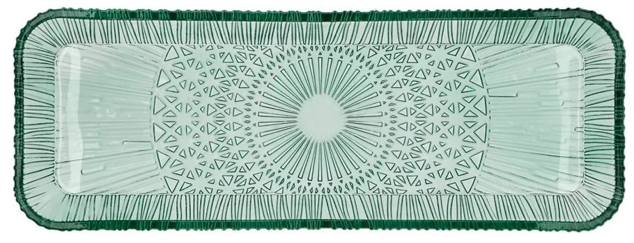 Platou verde din sticlă 14x38 cm Kusintha – Bitz