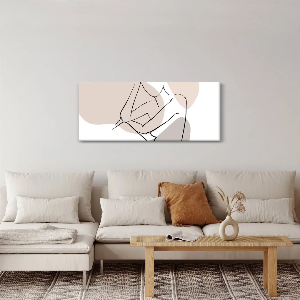 Tablou - Femeie corp linie de artă N⁰1 (120x50 cm)