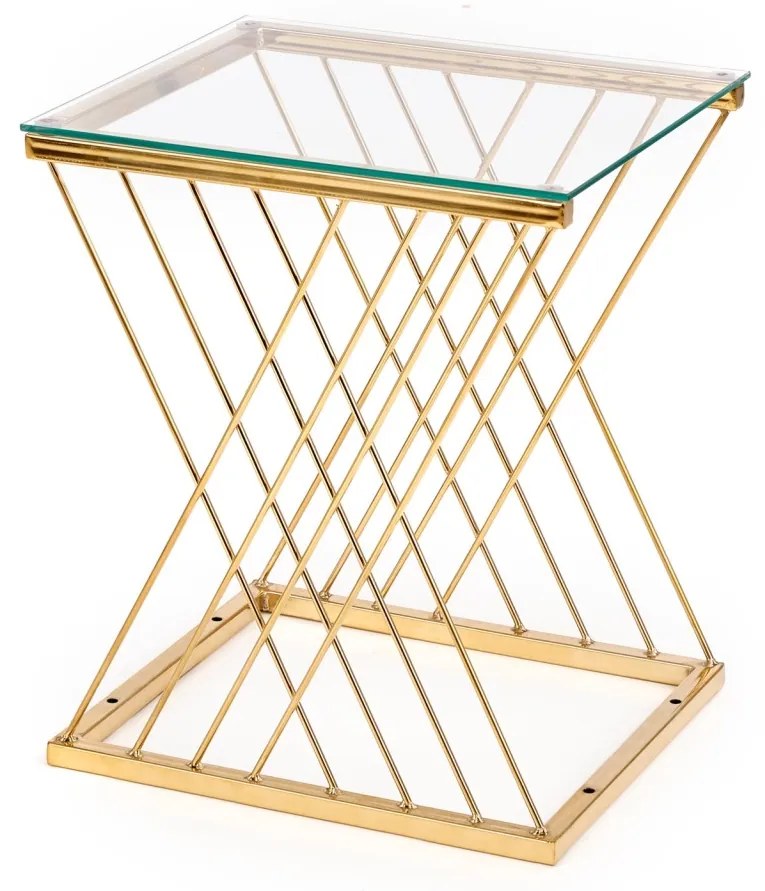 Masuta de cafea Nancy transparent/auriu L45 cm
