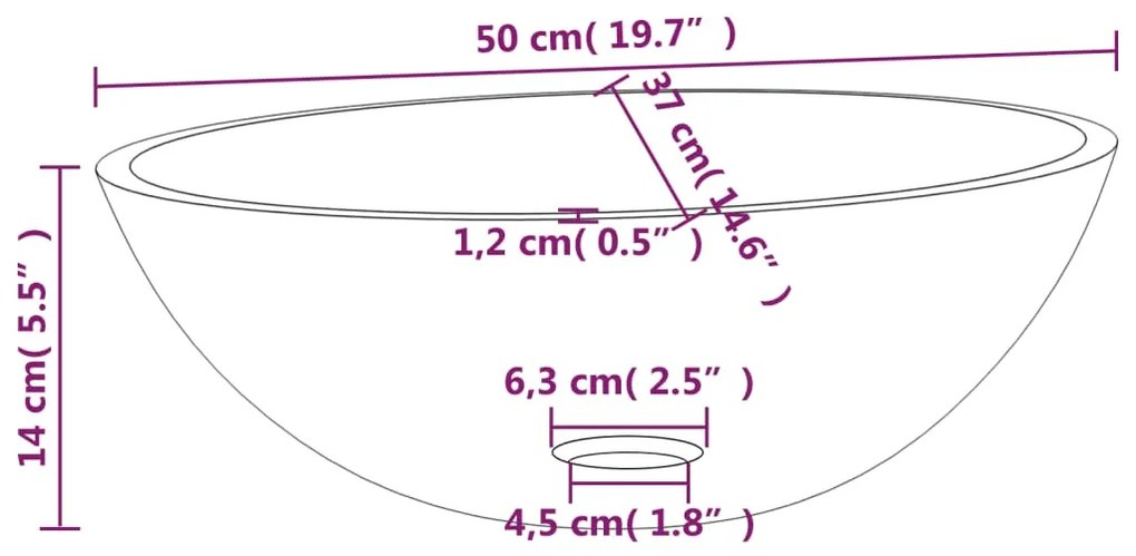 Chiuveta, transparent, 50x37x14 cm, sticla Transparent